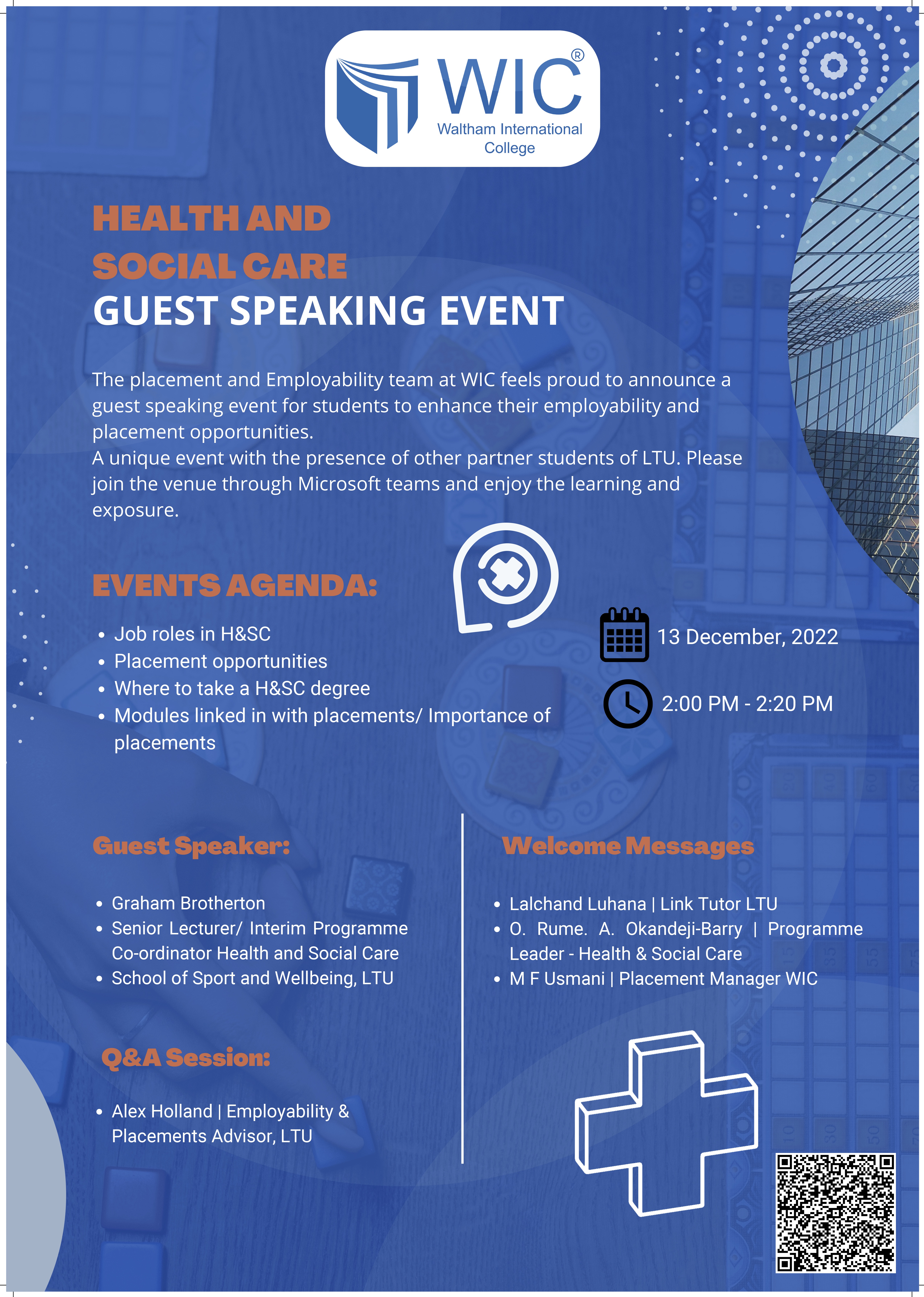 Health and Social Care Guest Speaking Event