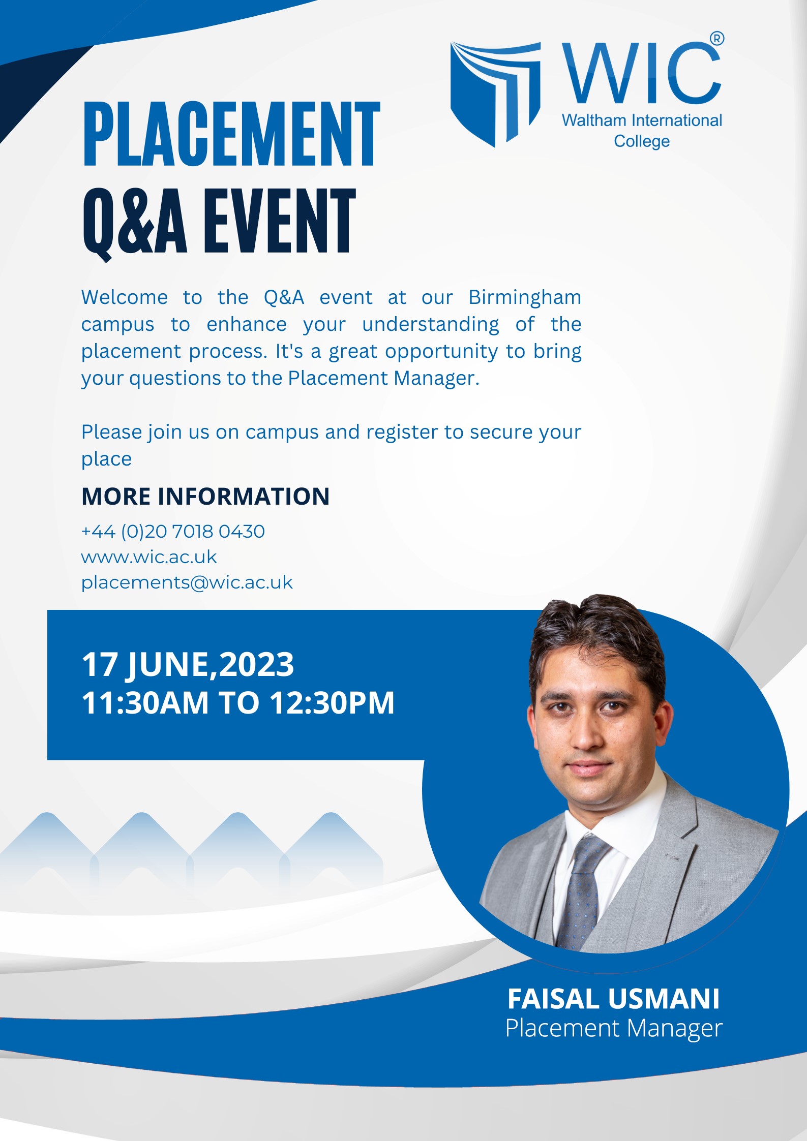 Q&A Session Placement (Birmingham)