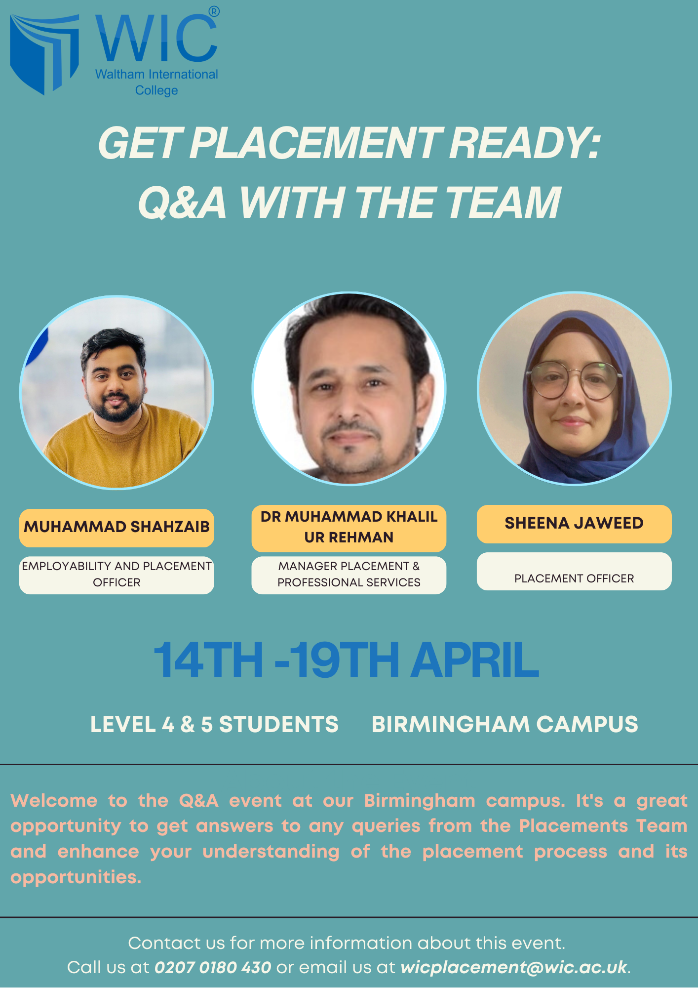 Placement Q&A Event - Birmingham